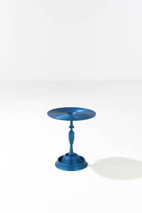 Sebastian Brajkovic (born 1975) Side table - 'Lathe Table 450 Blue' model N1/20 Anodized aluminum: Sebastian Brajkovic (born 1975)Side table - 'Lathe Table 450 Blue' modelN1/20Anodized aluminumEdited by Carpenters Workshop gallery, limited edition of 20 + 4 A.P.Signed, titled, dated and numbered 'S