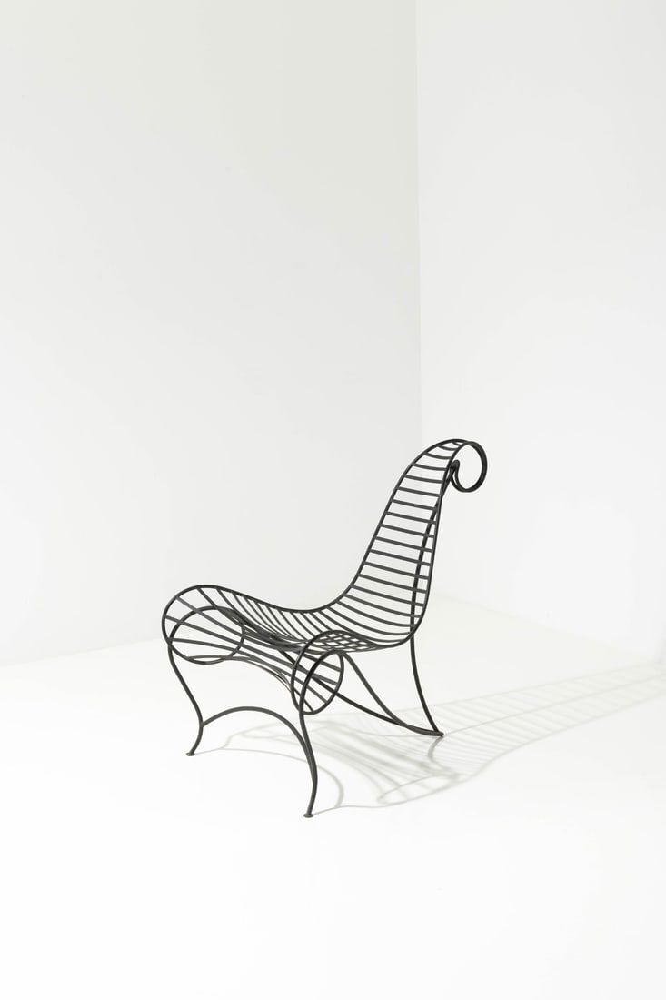 Andre Dubreuil (1951-2022) Chair - 'Spine' model Lacquered wrought iron Model created circa 1986 H: Andre Dubreuil (1951-2022)Chair - 'Spine' modelLacquered wrought ironModel created circa 1986H 90 X L 55 X W 79 cmBibliography:- P. Kjellberg, 'Le Mobilier du XXe siecle', Ed. du Regard, Paris, 2000,