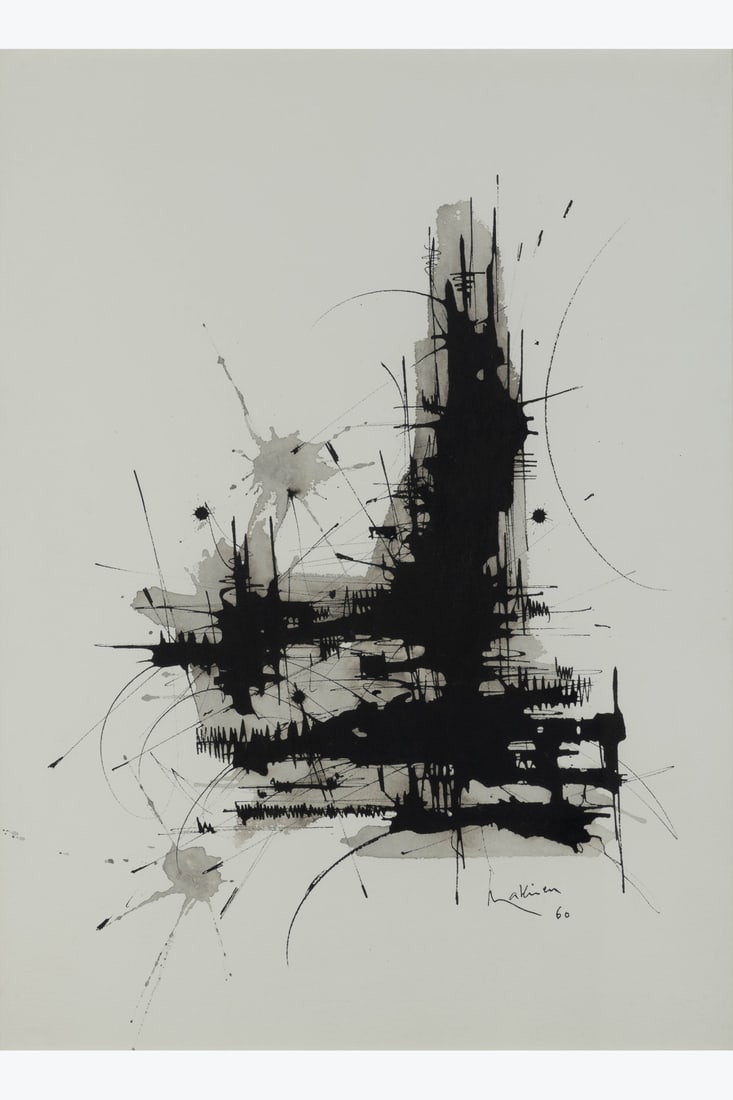 Georges Mathieu (1921-2012) Untitled, 1960 Indian ink wash on paper Signed and dated lower right: Georges Mathieu (1921–2012) Composition, 1960 Ink wash on Arches paper Signed and dated lower right 75 × 55 cm Provenance : - Galerie Internationale d'Art Contemporain, Paris - Galerie Guillaume Ca