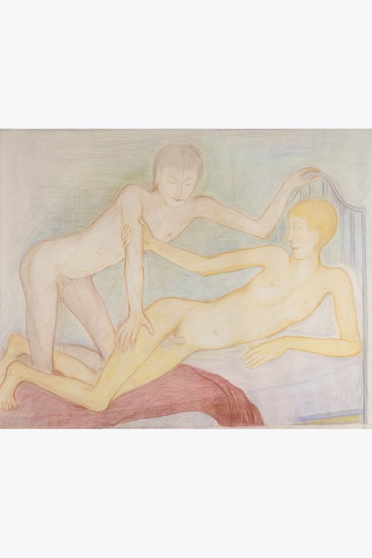 Pierre Klossowski (1905-2001) 13 L'Auberge de la comète II, 1984 Coloured pencil on paper: Pierre Klossowski (1905-2001) 13L'Auberge de la comète II, 1984Coloured pencil on paperSigned and dated lower left108 × 136 cmProvenance :- Galerie Lelong, Paris- Private collection, ParisBi