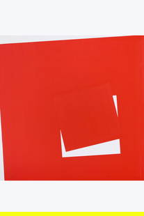 ƒ Vera Molnár (1924-2023) A square stands out (E), 24 July 2004 Acrylic on canvas Signed,: ƒ Vera Molnár (1924-2023)A square stands out (E), 24 July 2004Acrylic on canvasSigned, dated and titled on the back50 × 50 cmProvenance :- Galerie Oniris, Rennes- Acquired directly from