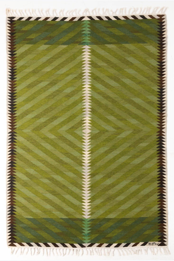 Berit Koenig Woelfer (1926-2001) Carpet: Berit Koenig Woelfer (1926-2001)CarpetWoolWoven monogram 'BKW' on the bottom rightModel created circa 1960244 × 153 cm