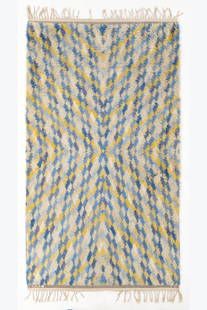 Barbro Nilsson (1899-1983) Carpet, model 'Solregn': Barbro Nilsson (1899-1983)Carpet, model 'Solregn'WoolWoven monograms 'AB MMF' on the bottom left and 'BN' on the bottom rightModel created in 1963220 × 113 cm