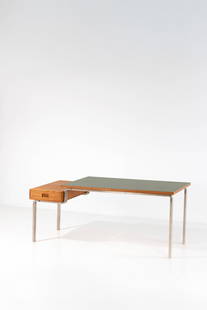 Stig Lönngren (1924-2022) Desk: Stig Lönngren (1924-2022)DeskLarch wood, steel and stratified woodModel created circa 1960H 71 × L 163 × W 90 cmProvenance: Artist's collection.