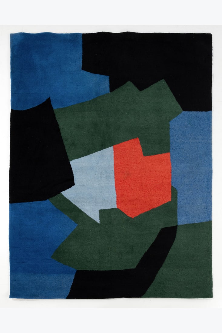 Serge Poliakoff (1900-1969) (after) Wool carpet: Serge Poliakoff (1900-1969) (after)Wool carpetWoven signature on the backEdited by Art and SurfaceModel created circa 1980H 262×L 197cm