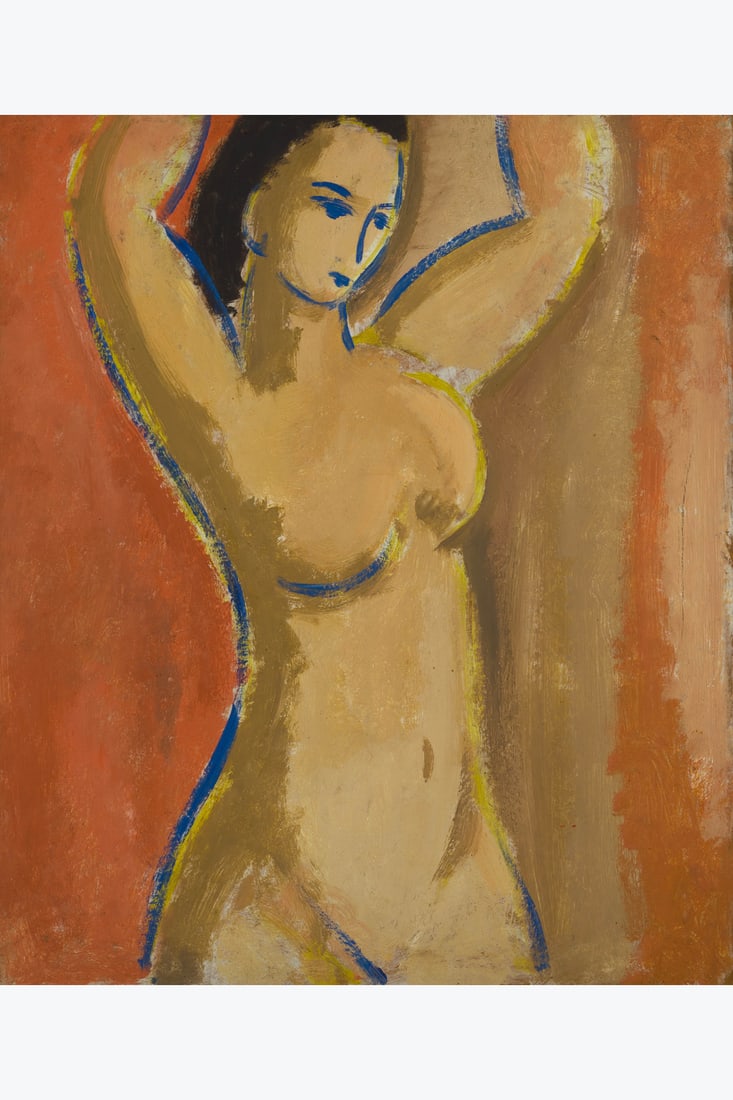 Jo Delahaut (1911-1992) Naked woman,1945: Jo Delahaut (1911-1992)Naked woman,1945Oil on panelunsignedProvenance Private collectionExhibition 30/11/2024-26/01/2025: Jo Delahaut, passeur de l'abstraction (1947-1968), Musée Marthe Donas, It