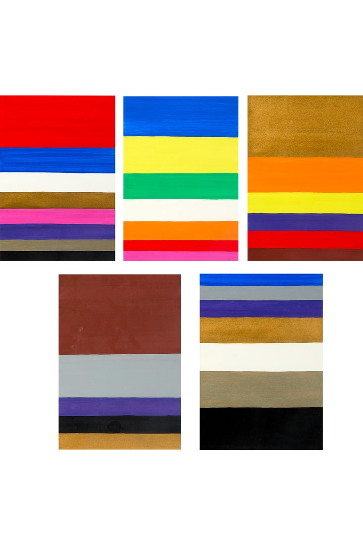 Heimo Zobernig (born 1958) 33 Untitled, 1991 Set of 5 gouaches on paper 30×21 cm Provenance : - (1 of 6)