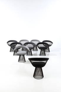 Warren Platner (1919-2006) Suite of nine armchairs Metal and textile Knoll International edition: Warren Platner (1919-2006)Suite of nine armchairsMetal and textileKnoll International editionModel created in 1966Contemporary editionH 76 x W 73 x D 58 cm