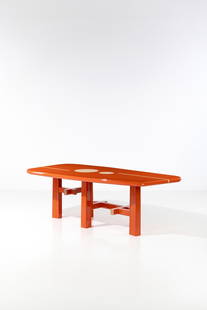 Jean Pierre Tortil (b: Jean Pierre Tortil (b. 1964) Dining table'Mokuzai' modelMetal, lacquered solid oak and ashEdition Atelier TortilModel created in 2024H 76 x W 225 x D 113 cmProvenance: acquired directly from Atelier T