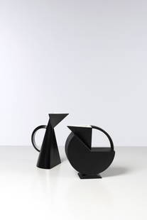 Alessio Sarri (born 1957) ‘Virginia’ and ‘Dorotea’ pitchers, Mud Stars: Alessio Sarri (born 1957)‘Virginia’ and ‘Dorotea’ pitchers, MudStars collectionCeramic pitchersOne engraved by the artistThe other bearing the Sarri studio stampEdition of 9 +