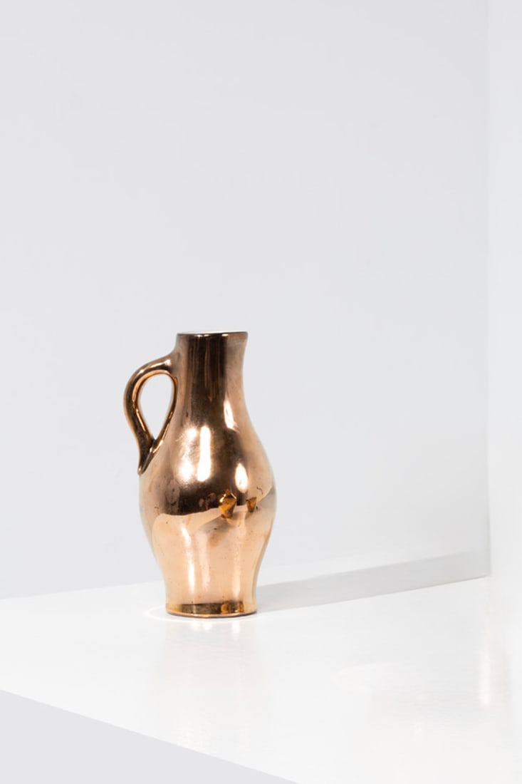 ΦΦ Denise Gatard (1921-1992) Pitcher: Denise Gatard (1921-1992)PitcherGlazed ceramicMonogrammed 'DG' on the reverseModel created circa 1955-1960H 23,5 × W 11 × D 13cmBibliography: 'Mobilier & Décoration', n°3, April 19