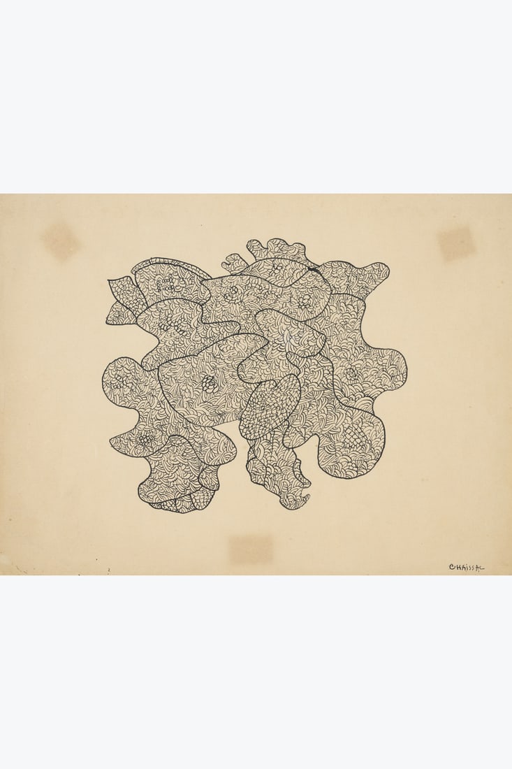 Gaston Chaissac (1910-1964) Untitled, circa 1940-1942 Indian ink on paper Signed lower right 23: Gaston Chaissac (1910-1964)Untitled, circa 1940-1942Indian ink on paperSigned lower right23.5×31.5Provenance- Former collection of René Rasmussen- Former Robert Duperrier collection- Formerl