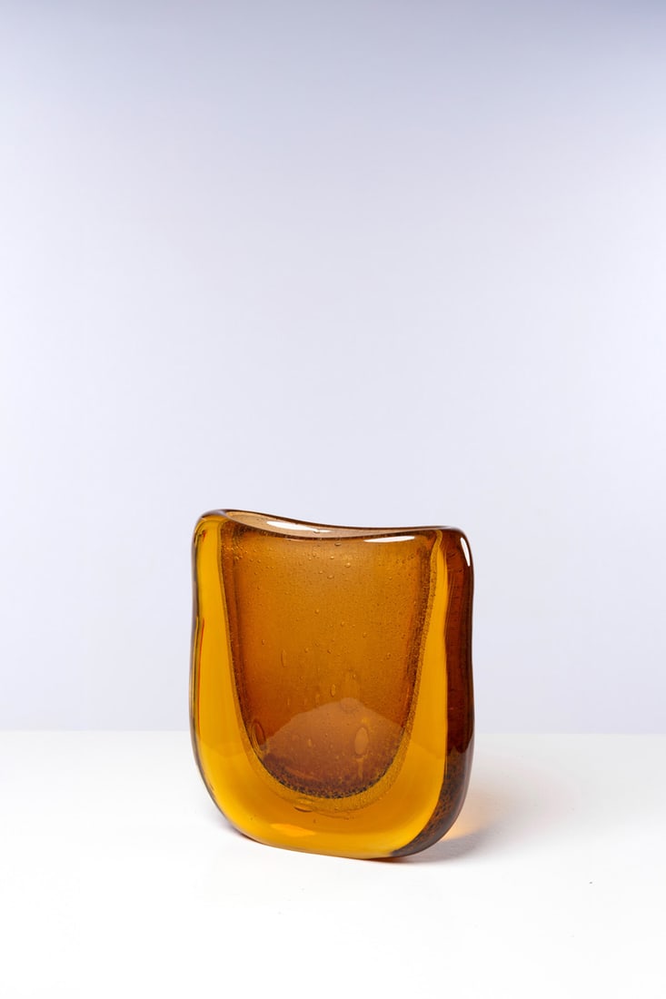 Massimo Micheluzzi (born 1957) Vase: Massimo Micheluzzi (born 1957)VaseMurano glassUnique pieceSigned and dated on baseCreated in 2013H 30 × W 27 × D 10 cm