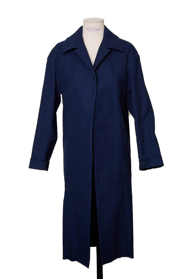 Marni Navy blue coat in cotton cloth: MarniNavy blue coat in cotton clothSize: 36