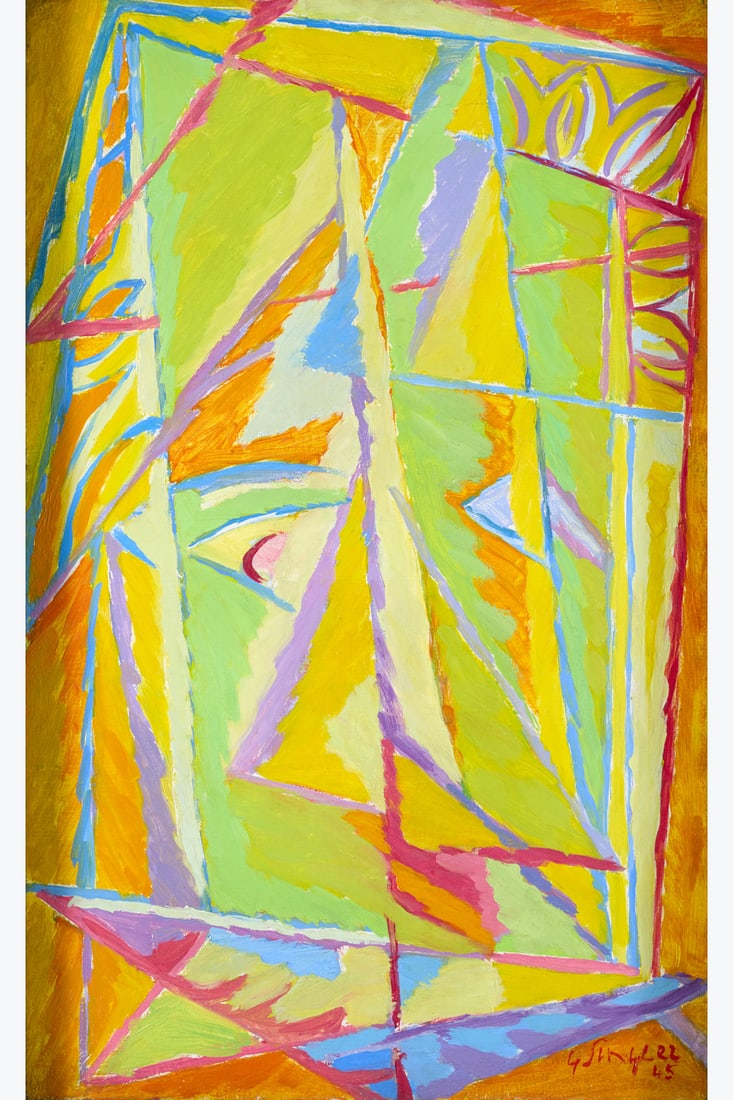 Gustave Singier (1909-1984) Figure au mirroir, 1945: Gustave Singier (1909-1984)Figure au mirroir, 1945Oil on canvasSigned and dated lower rightCounter-signed, dated and titled on the back of the stretcher62×38cmProvenance: - Galerie René Drou