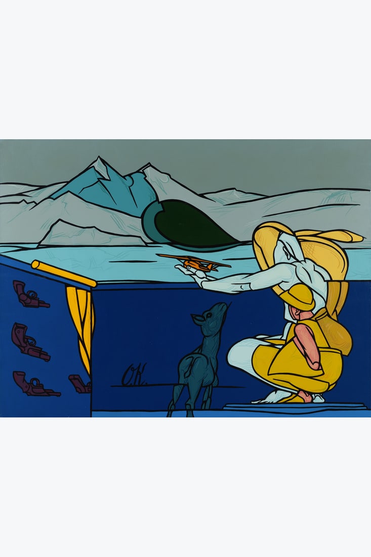 xx Valerio Adami (born 1935) O.K. for the flyer, circa 1990: xx Valerio Adami (born 1935)O.K. for the flyer, circa 1990Acrylic on canvasSigned and titled on the reverse97× 130cmProvenance:- Galerie Lelong, Paris- Brussels sale, Bruun Rasmussen, 24 Septembe