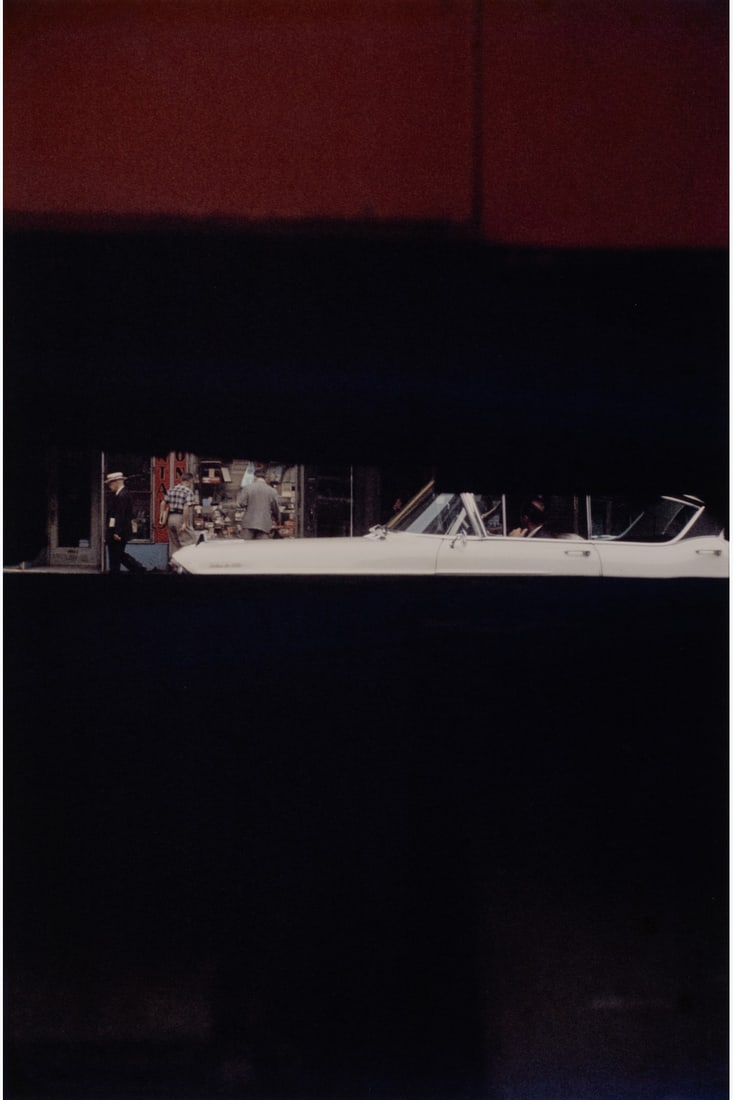 Saul Leiter (1923-2013) Through Boards, 1957: Saul Leiter (1923-2013)Through Boards, 1957 Chromogenic printSigned and annotated on the back 34 x 23 cm Provenance:Camera Obscura Gallery, ParisPrivate collection, ParisBibliography: "Saul Leiter, Ea