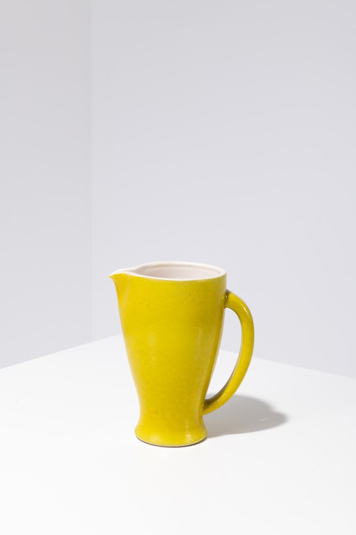 Pol Chambost (1906-1983) Pitcher, Model 1010: Pol Chambost (1906-1983)Pitcher, Model 1010Glazed ceramicModel created circa 1950Signed under the base: ‘Made in France, Poterie Pol Chambost, 1010’H 23 × W 19.5 cmBibliography: ̵