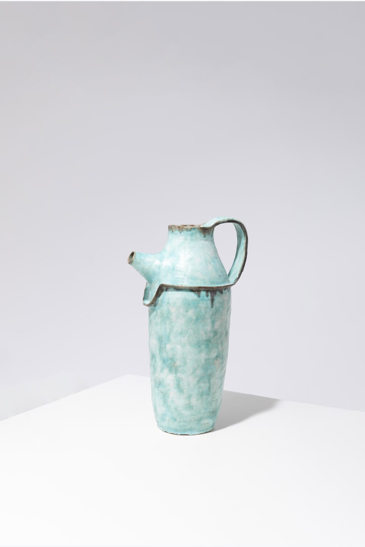 Bruno Gambone (1936–2021) Jug: Bruno Gambone (1936–2021)JugGlazed ceramicSigned and dated ‘BRUNO GAMBONE 1998’Model created in 1998H 55 × Ø 24 cm