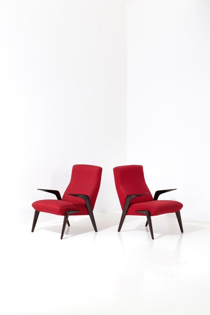 Osvaldo Borsani (1911-1985) Pair of armchairs - Model n°P71 (1 of 2)