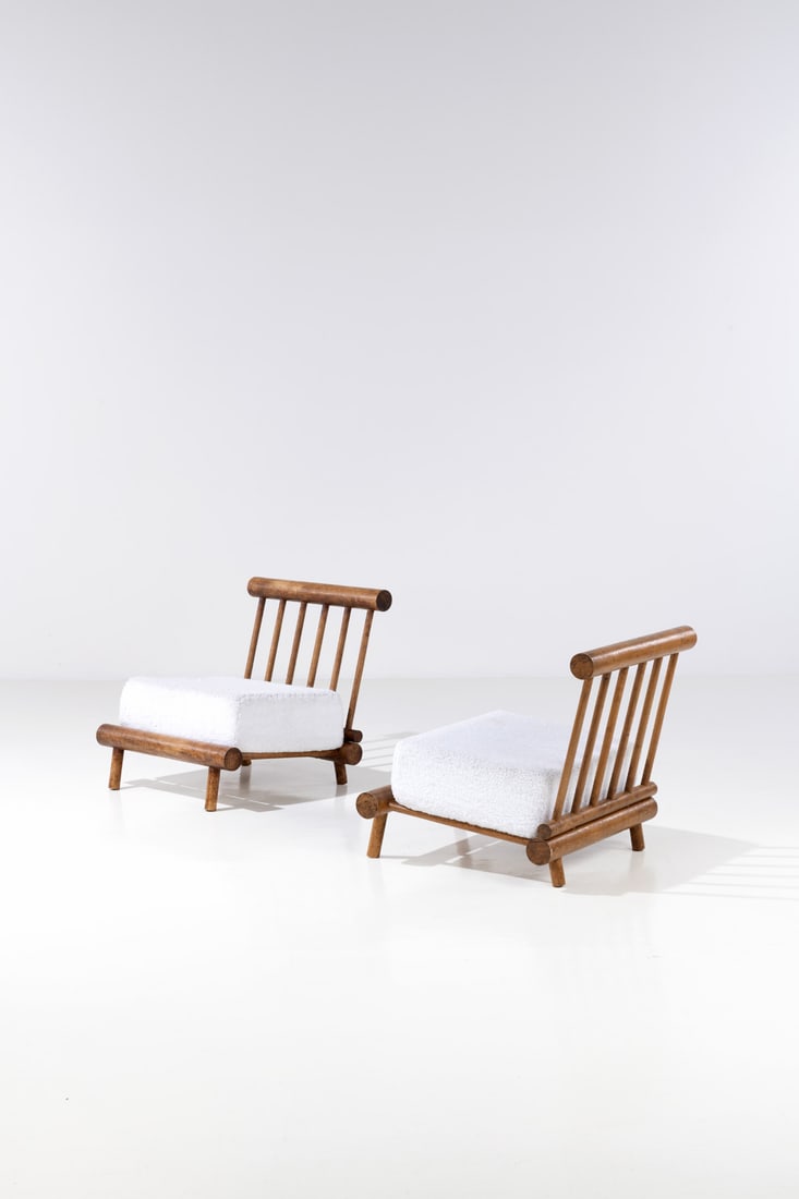 Charlotte Perriand (1903-1999), attributed to Pair of lounge chairs, 'La Cachette' (1 of 1)