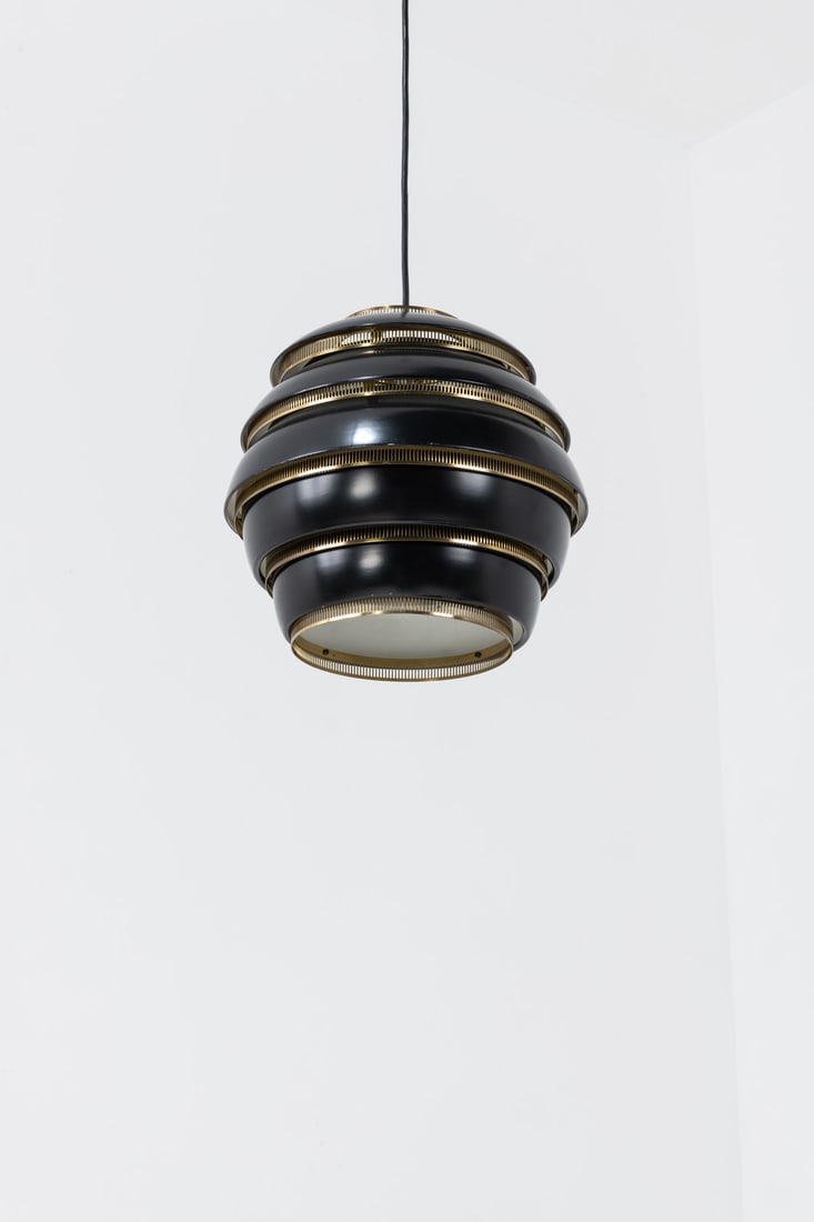 Alvar Aalto (1898-1976) Suspension - Model no A331, 'Beehive': Alvar Aalto (1898-1976)Suspension - Model no. A331, 'Beehive'Lacquered metal and brassEdited by ValaistustyöModel created circa 1952H 30×Ø33cmBibliography: T. Kellein,"Alvar Aalto & Ain