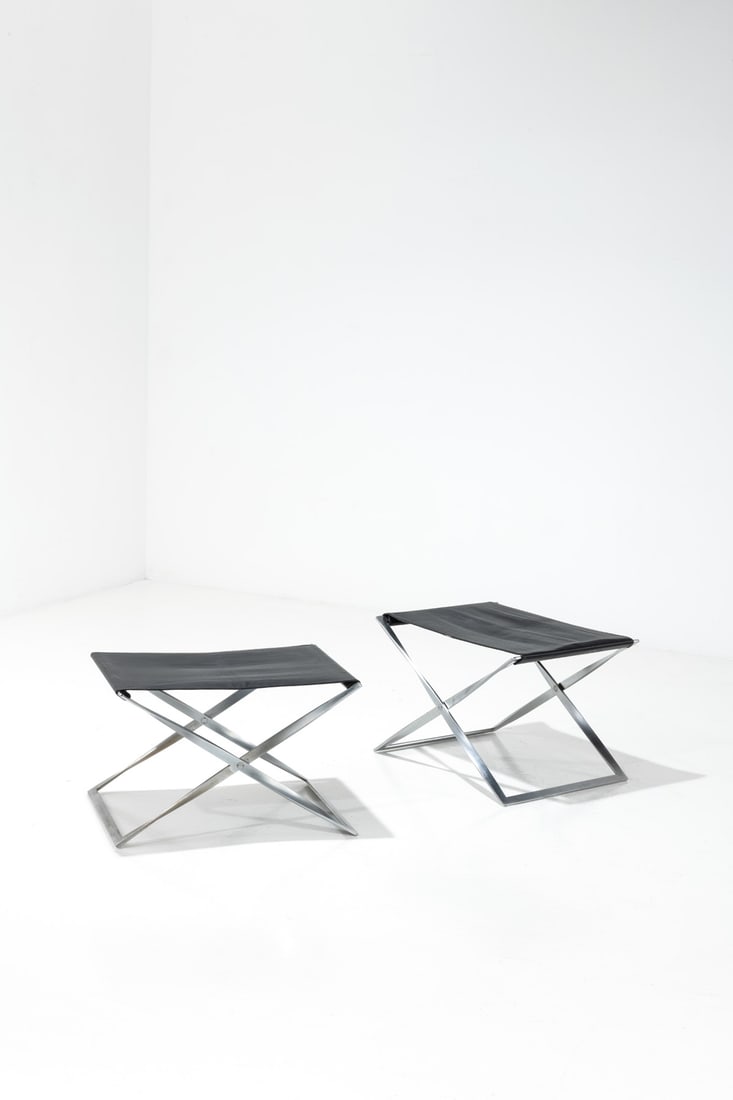 Poul Kjærholm (1929-1980) Pair of stools - Model 'PK 91' (1 of 1)