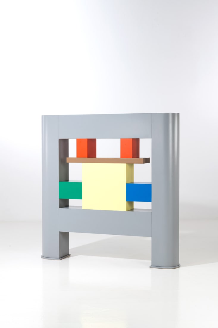 Sottsass Associati (1980-2007) Bookcase or claustra - Special order Stratified wood Model created in: Sottsass Associati (1980-2007)Bookcase or claustra - Special orderStratified woodModel created in 1985-1986H 172 × L 172 × W 31,5cmNote : Special order for the Esprit store, Cologne, Germany