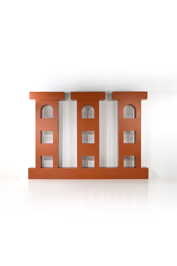 xx Ettore Sottsass (1917-2007) & Johanna Grawunder (born 1961) Bookcase in three elements Special: xx Ettore Sottsass (1917-2007)& Johanna Grawunder (born 1961)Bookcase in three elementsSpecial orderStratified woodEdited by Zago, in collaboration withPaolo De LucchiModel created in 1993H 316 ×