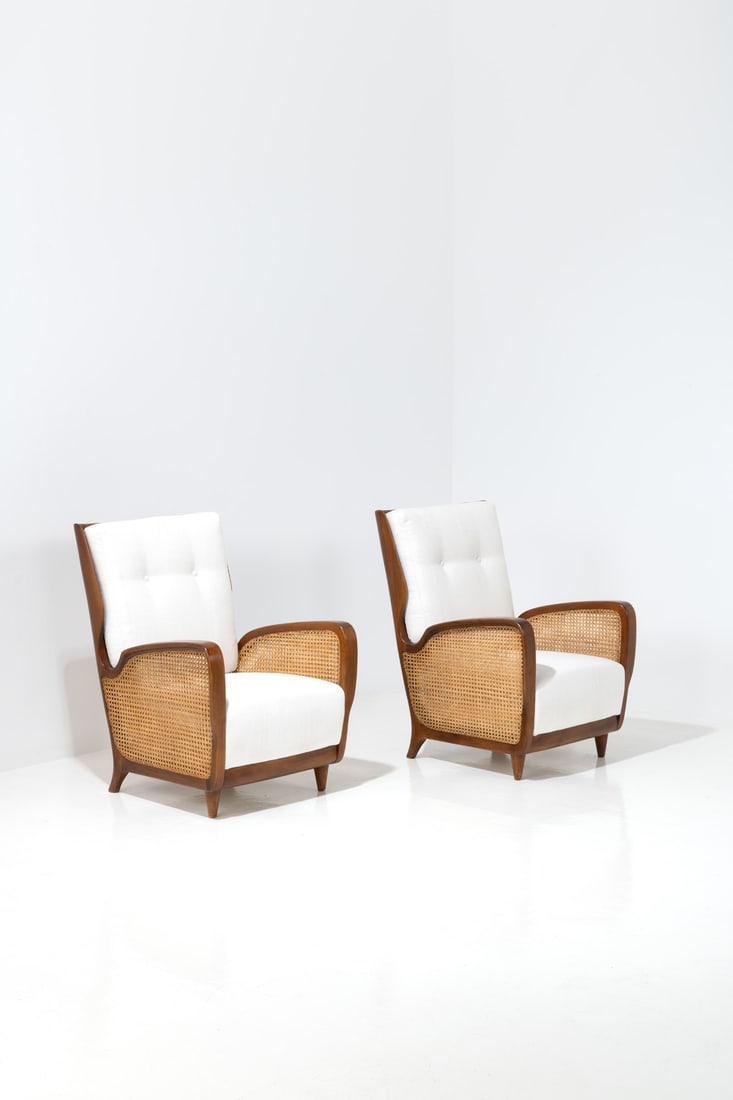 Gio Ponti (1891-1979) Pair of armchairs - Model no. 489 (1 of 2)
