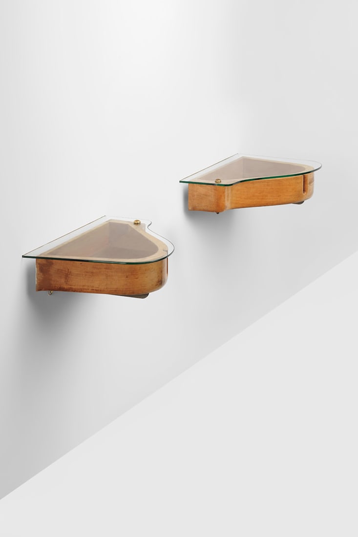 Carlo Mollino (1905-1973) Pair of wall-mounted bedside tables (1 of 3)