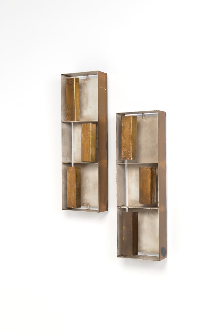 Gio Ponti (1891-1979) Pair of sconces - Model 12664, 'Finestra' (1 of 1)