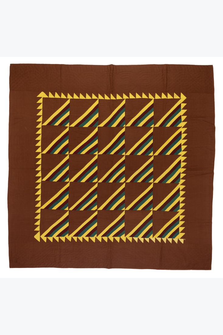 American production (19th c.) 'Roman Stripe' quilt - Unique piece: American production (19th c.)'Roman Stripe' quilt - Unique pieceCottonMade by Emma Royer Zug in Pennsylvania, USALabel on the backModel created circa 1880215 × 220 cm