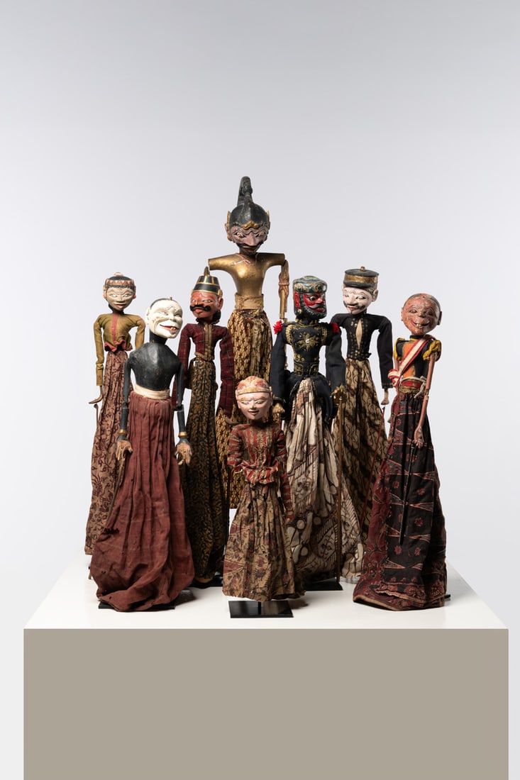 Indonesian production (19th-20th c.) Set of eight 'Wayang Golek' puppets (1 of 4)