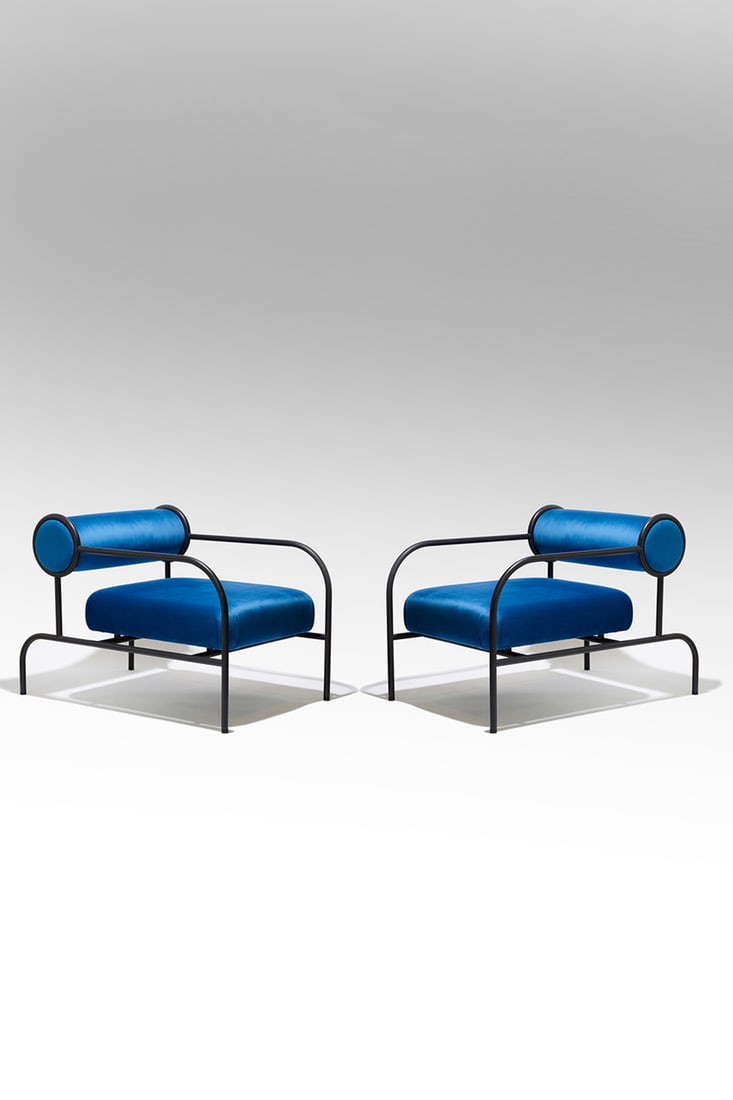 Shiro Kuramata (1934-1991) Pair of armchairs - 'With arms' Model (1 of 3)