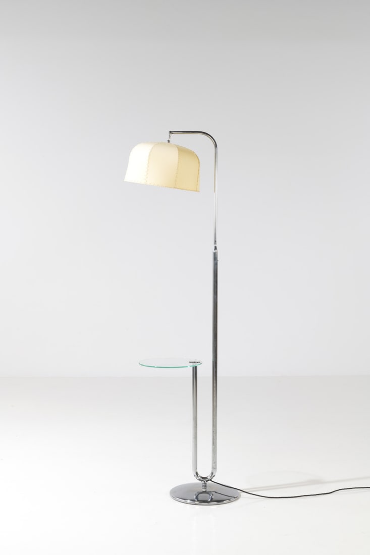 Jindrich Halabala (1903-1978) Floor lamp with tablet and adjustable lampshade (1 of 1)