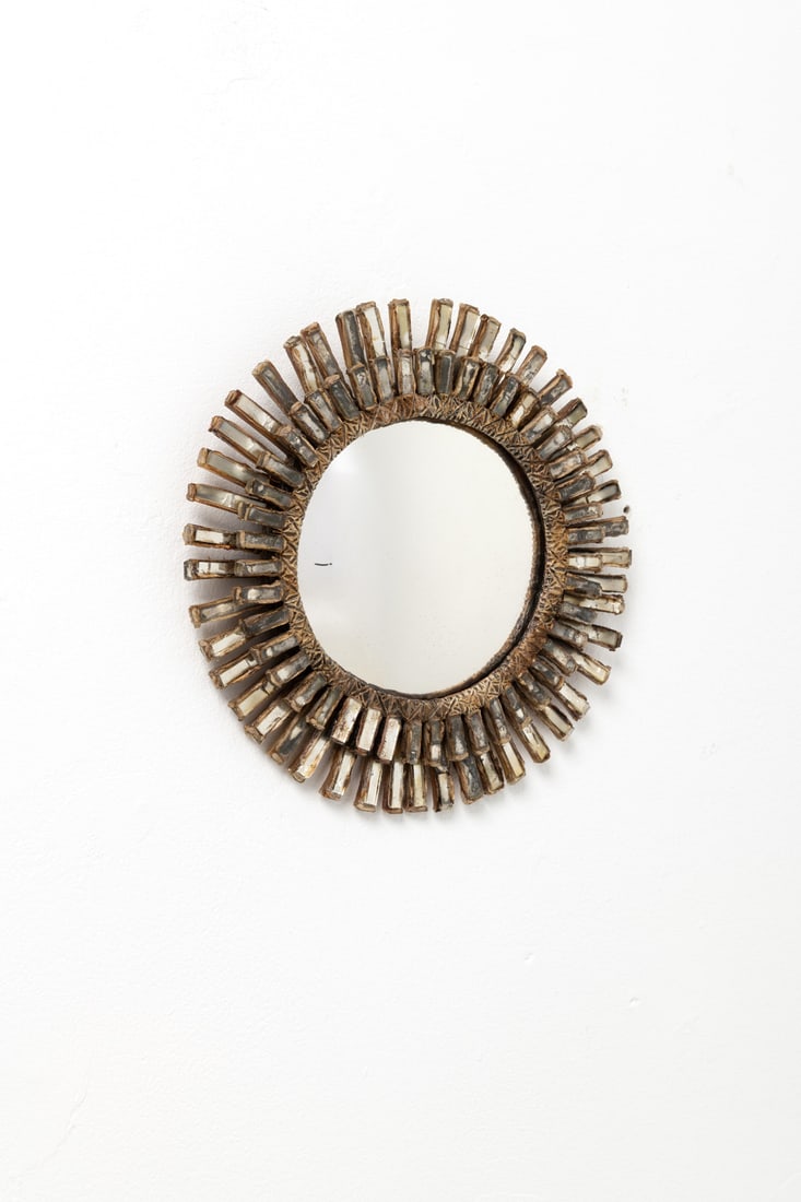 Line Vautrin (1913-1997) 'Gerbera' mirror: Line Vautrin (1913-1997)'Gerbera' mirrorTalosel and mirrored glassSigned 'Line Vautrin' on the backModel created circa 1960Ø 20 × W 3 cmBibliography: - 'Line Vautrin, Mirrors', P.