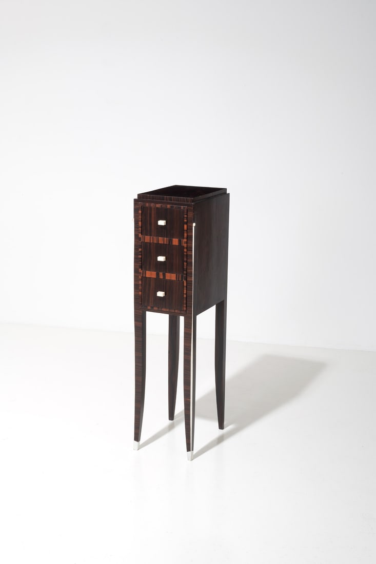 Christian Krass (1868-1957) Jewellery chest of drawers: Christian Krass (1868-1957)Jewellery chest of drawersMacassar ebony and ivoryModel created circa 1935H 100 × W 24,5 × D 36 cm