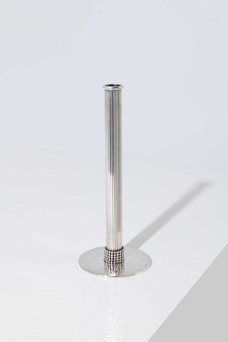 Jean Desprès (1989-1980) Stem vase: Jean Desprès (1989-1980)Stem vaseSilver-plated metalIncised signature, 'J. Després' on the underside and silversmith’s hallmarkModel created circa 1950H 24,5 × Ø 10 cm