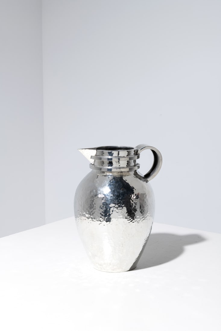 Jean Després (1889-1980) Pitcher: Jean Després (1889-1980)PitcherSilver-plated metalIncised signature, 'J. Després' on the undersideModel created circa 1940H 32 × L 22 × W 20 cmBibliography: ‘Art et Industrie