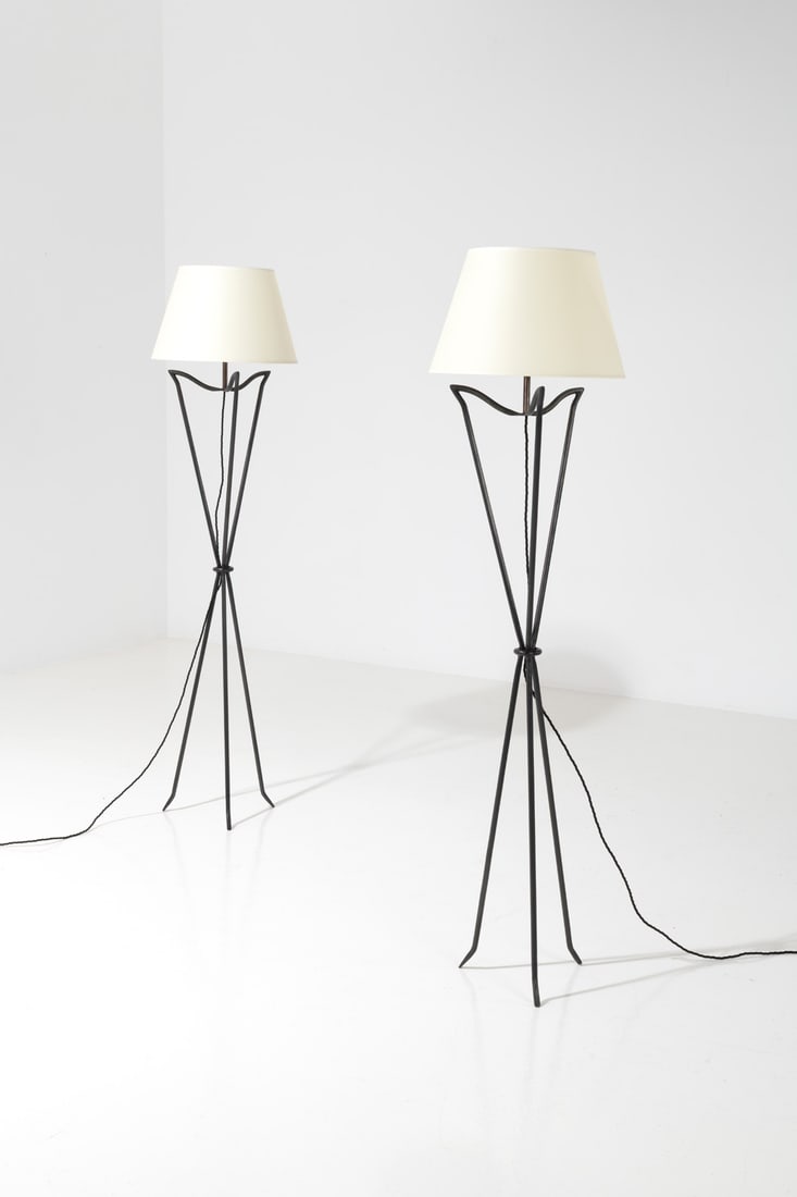 x Jean-Michel Frank (1895-1941) Pair of 'Drieu' floor lamps (1 of 2)