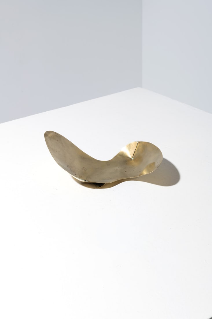 Mathieu Matégot (1910-2001) Dish: Mathieu Matégot (1910-2001)DishBrassStamped with 'MATEGOT PARIS INALTÉRABLE'Model created circa 1955H 8 × L 28 × W 19 cmBibliography: 'Mathieu Matégot', P. Favardin, Ed.