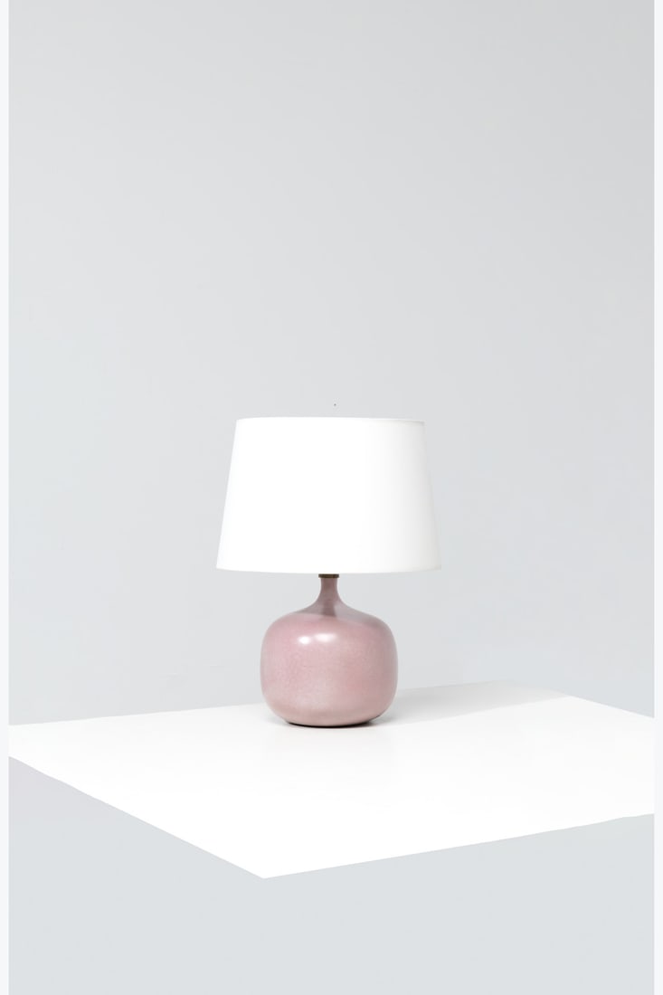 Jacques (1926-2008) & Dani Ruelland (1933-2010) Lamp: Jacques (1926-2008) & Dani Ruelland (1933-2010)LampGlazed ceramicIncised signature, 'Ruelland' on the undersideModel created circa 1960H 21,5 × Ø 15,5 cmWith lampshade: H 36 × Ø