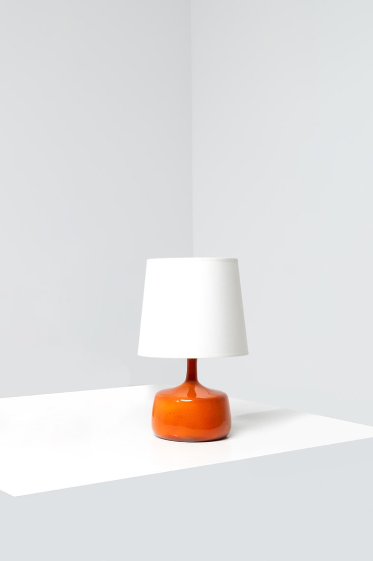 Jacques (1926-2008) & Dani Ruelland (1933-2010) Lamp: Jacques (1926-2008) & Dani Ruelland (1933-2010)LampGlazed ceramicIncised signature, 'Ruelland' on the undersideModel created circa 1960H 25,5 × Ø 16,5 cmWith lampshade: H 40 × Ø