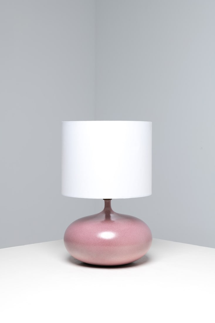 Jacques (1926-2008) & Dani Ruelland (1933-2010) Lamp: Jacques (1926-2008) & Dani Ruelland (1933-2010)LampGlazed ceramicIncised signature, 'Ruelland' on the undersideModel created circa 1960H 25 × Ø 25 cmWith lampshade: H 39 × Ø 25 cm