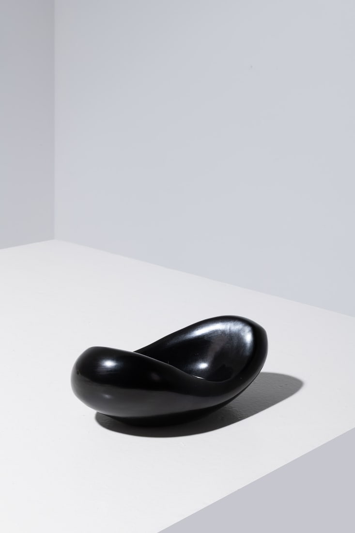 Georges Jouve (1910-1964) 'Banane' dish: Georges Jouve (1910-1964)'Banane' dishGlazed ceramicIncised signature, 'Jouve' and Alpha on the undersideModel created circa 1955H 9 × L 24 × W 13,5 cmBibliography:- 'Georges Jouve', P. Jousse,