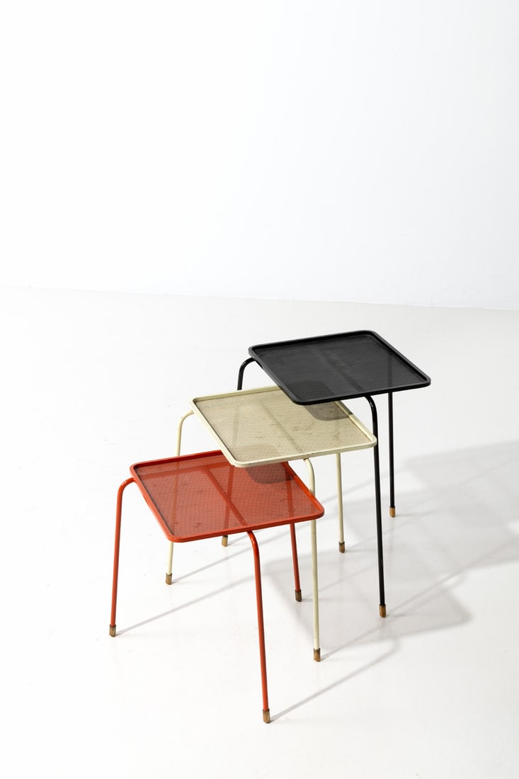 Mathieu Matégot (1910-2001) Set of three 'Soumba' nesting tables (1 of 2)