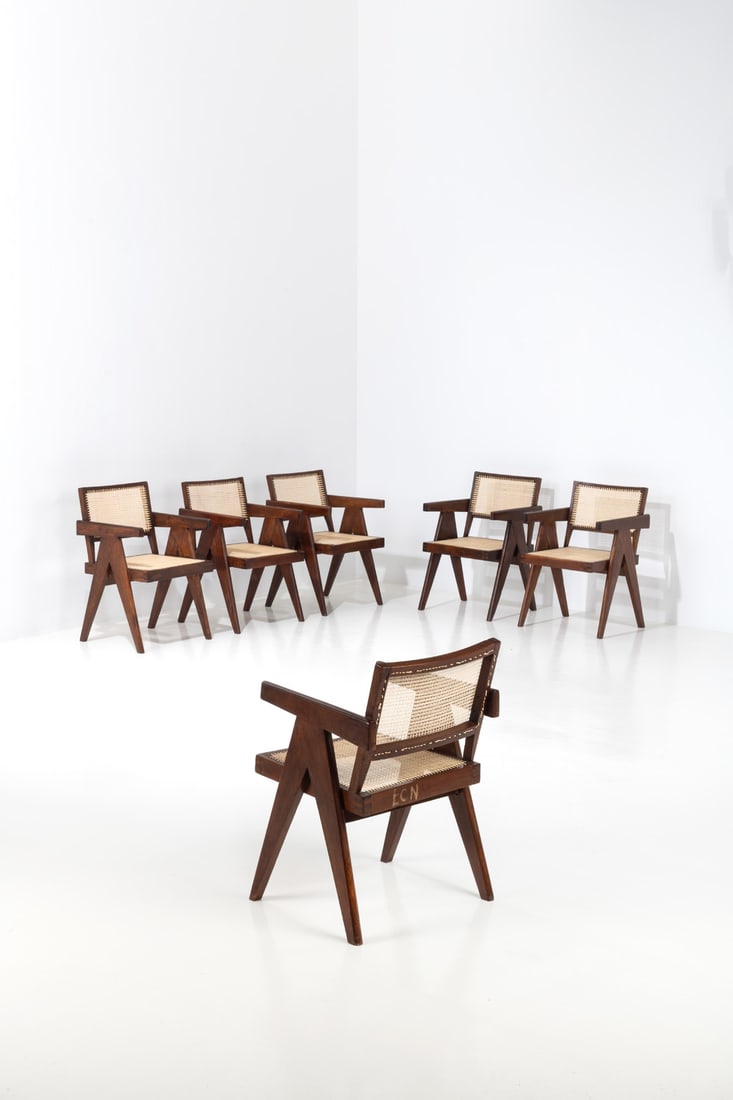 xx Pierre Jeanneret (1896-1967) Set of six 'Office chairs' (1 of 1)