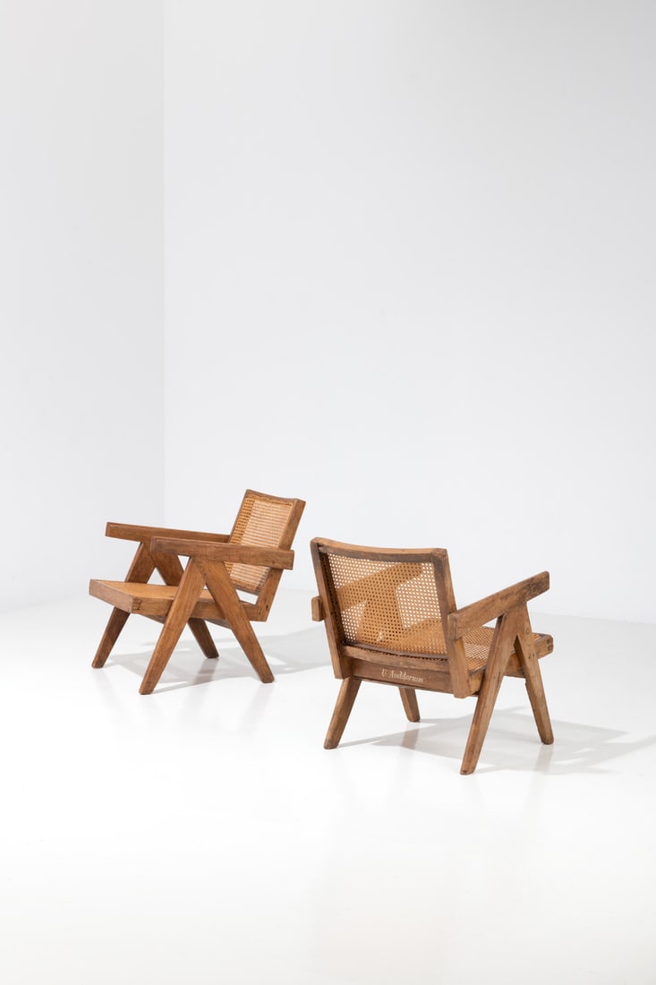 x Pierre Jeanneret (1896-1967) Pair of 'Easy chairs' (1 of 2)