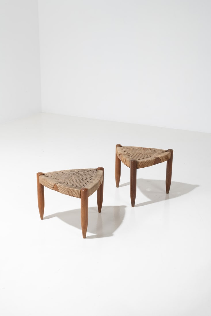 x Pierre Jeanneret (1896-1967) Pair of stools (1 of 1)